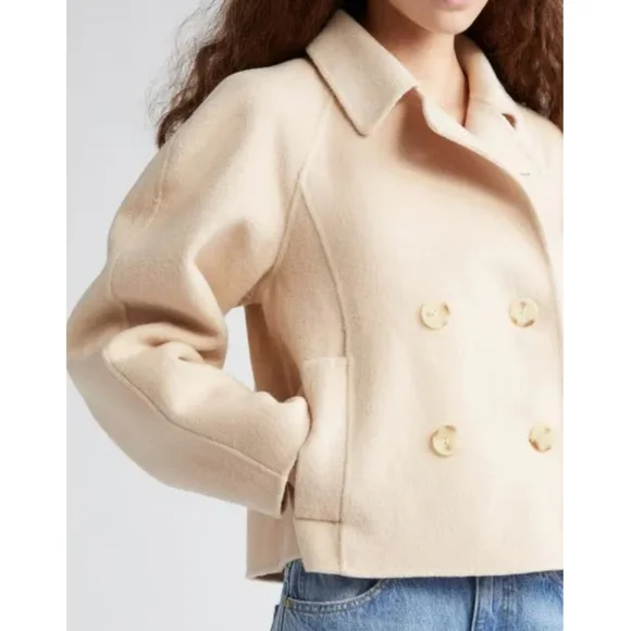 NWOT Ulla Johnson Coralie Wool Cropped jacket in bone color